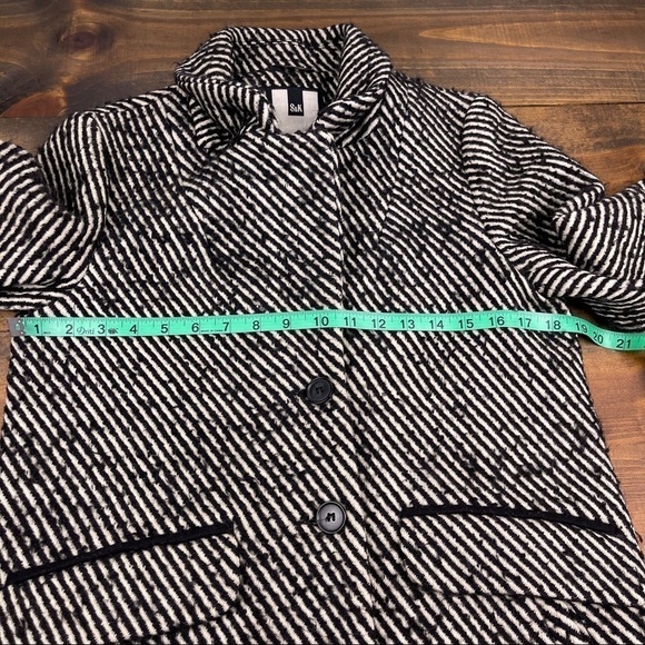 Soia & Kyo Wool Angora Striped Tweed Heavyweight Pea Coat Women’s Size Small - Picture 9 of 10
